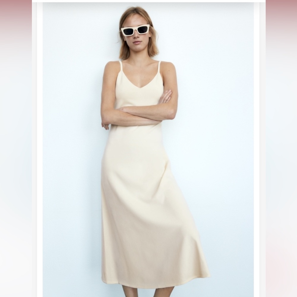 NWT Zara ecru long knit dress - Picture 2 of 14